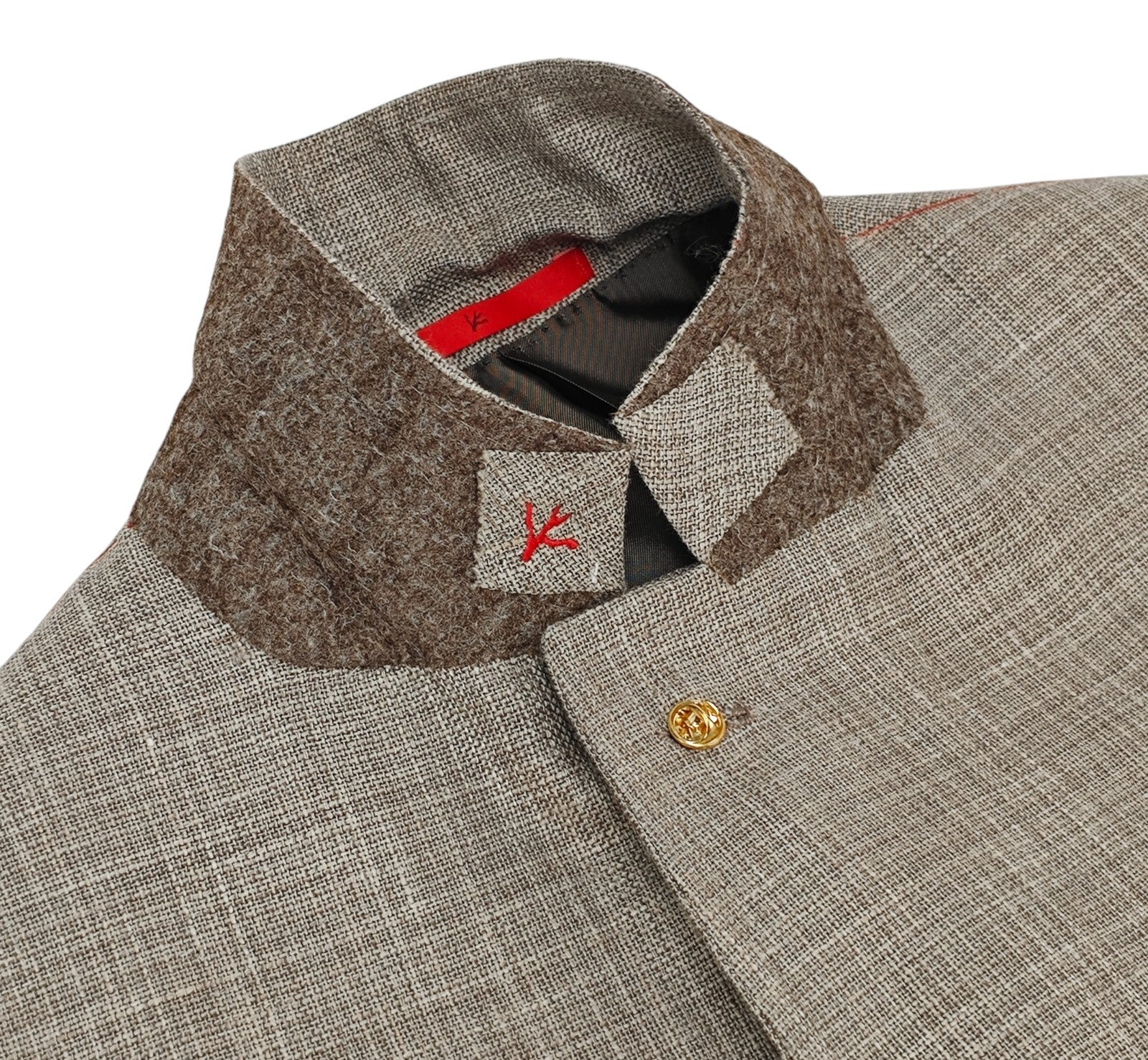 $6200 ISAIA NAPOLI "Capri" Gray Beige Sport Coat Wool SIlk Linen 42 US / 52 EU