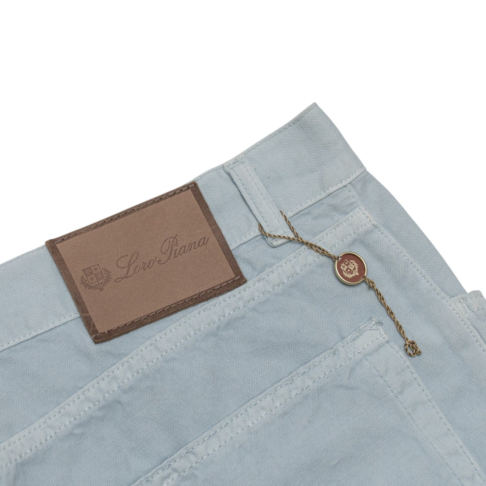 850$ LORO PIANA Sky Blue Jeans Pant Cotton Linen Regular Straight 38 US / 54 EU