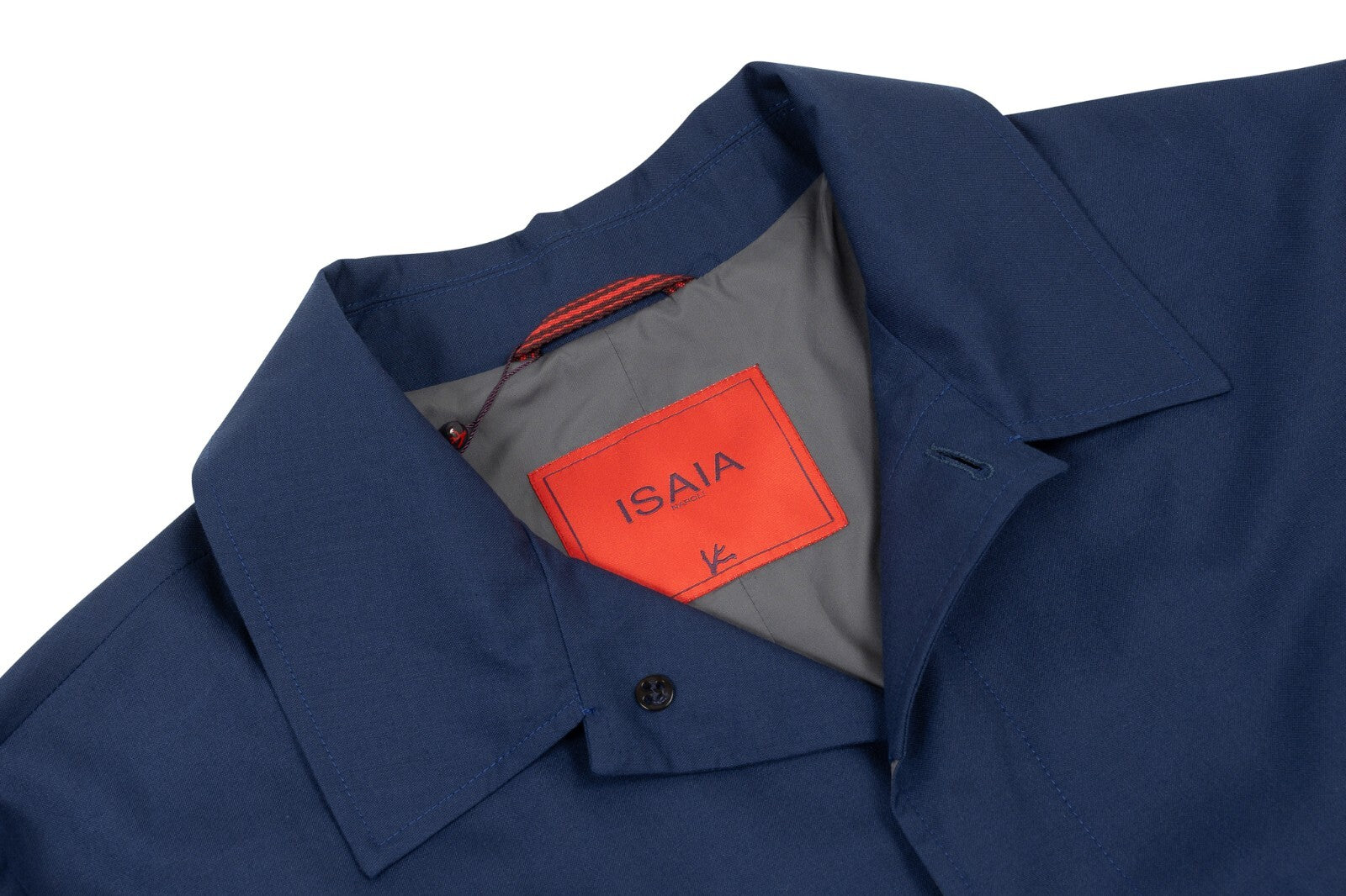 $3200 ISAIA "San Gennaro" Blue Techno Cashmere Jacket Trench Coat 48 US / 58 EU