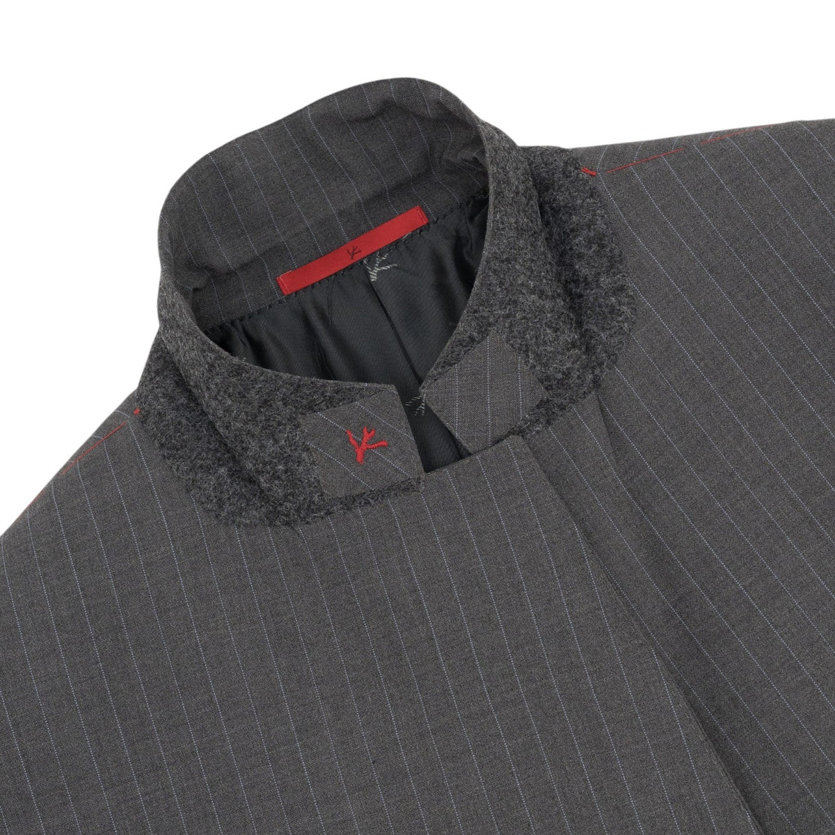 $6790 ISAIA NAPOLI "Gregorio" Gray Suit Hand-Sewn Wool Pinstripe