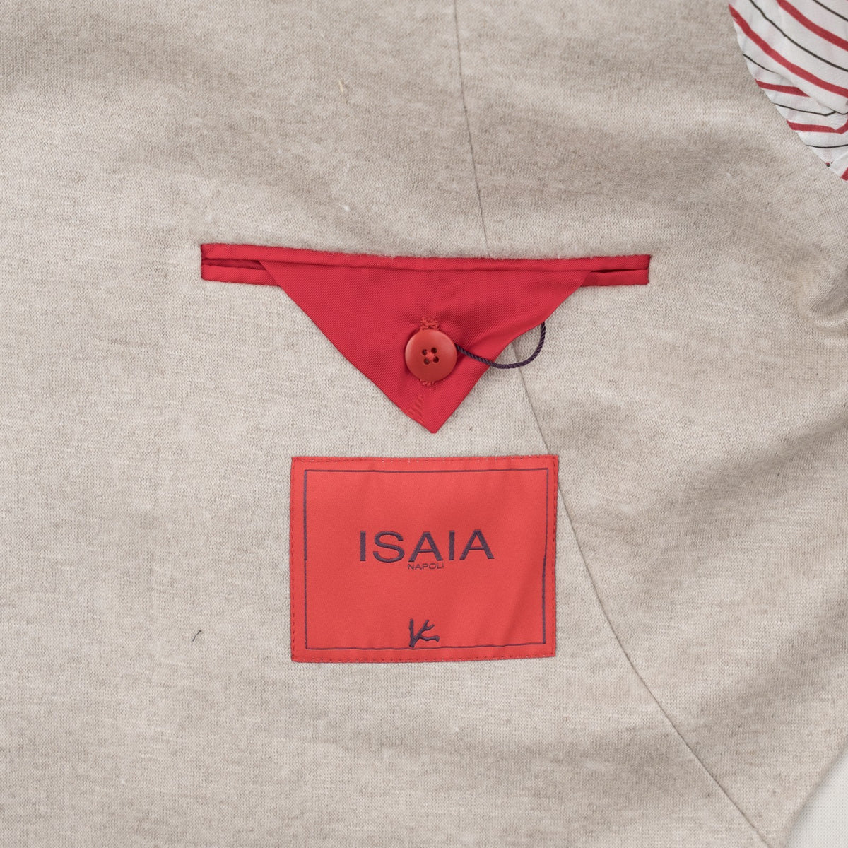 $5250 ISAIA "Capri" Light Beige Caban Peacoat Coat Linen / Cashmere 38 US 48 EU