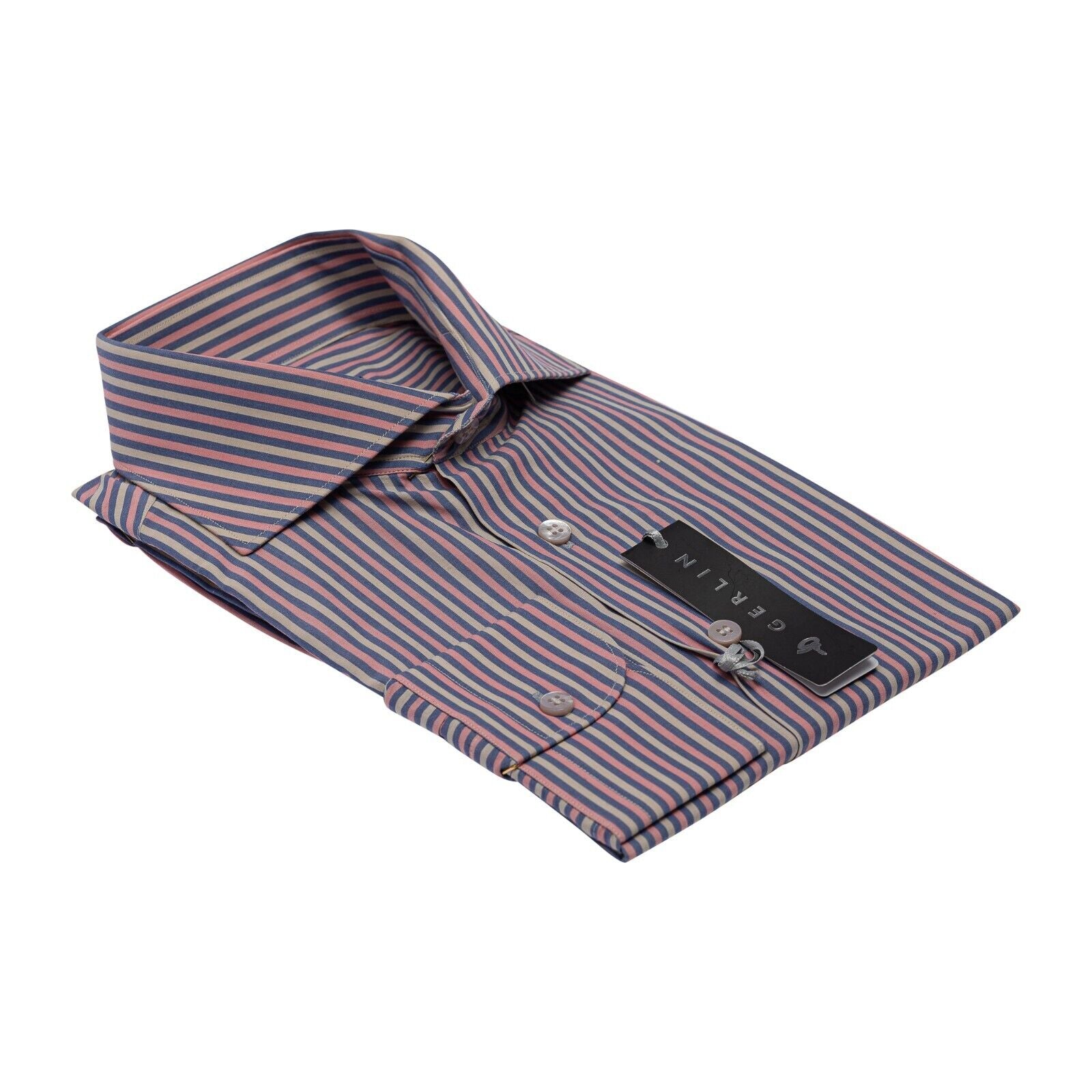 690$ ITALIAN LUXURY GERLIN Shirt Striped Cotton 16 - 41  3F BIJAN