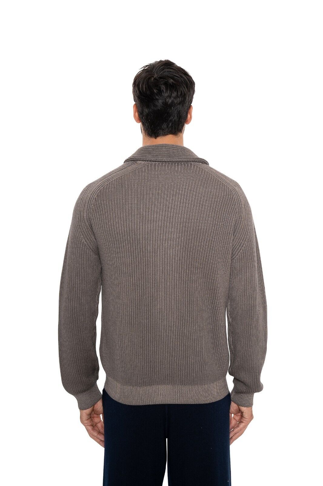$1900 FEDELI "Terminillo" Taupe Jacket Cardigan Thick Merinos Wool Shawl Collar