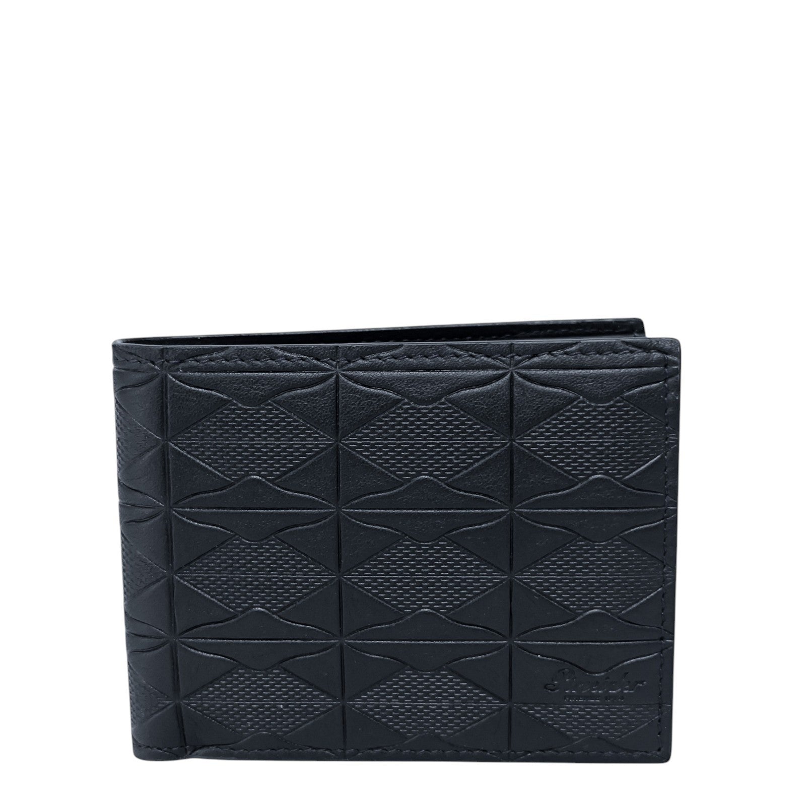 350$ PINEIDER FIRENZE 1774 Embossed Leather Bifold Wallet Blue Navy