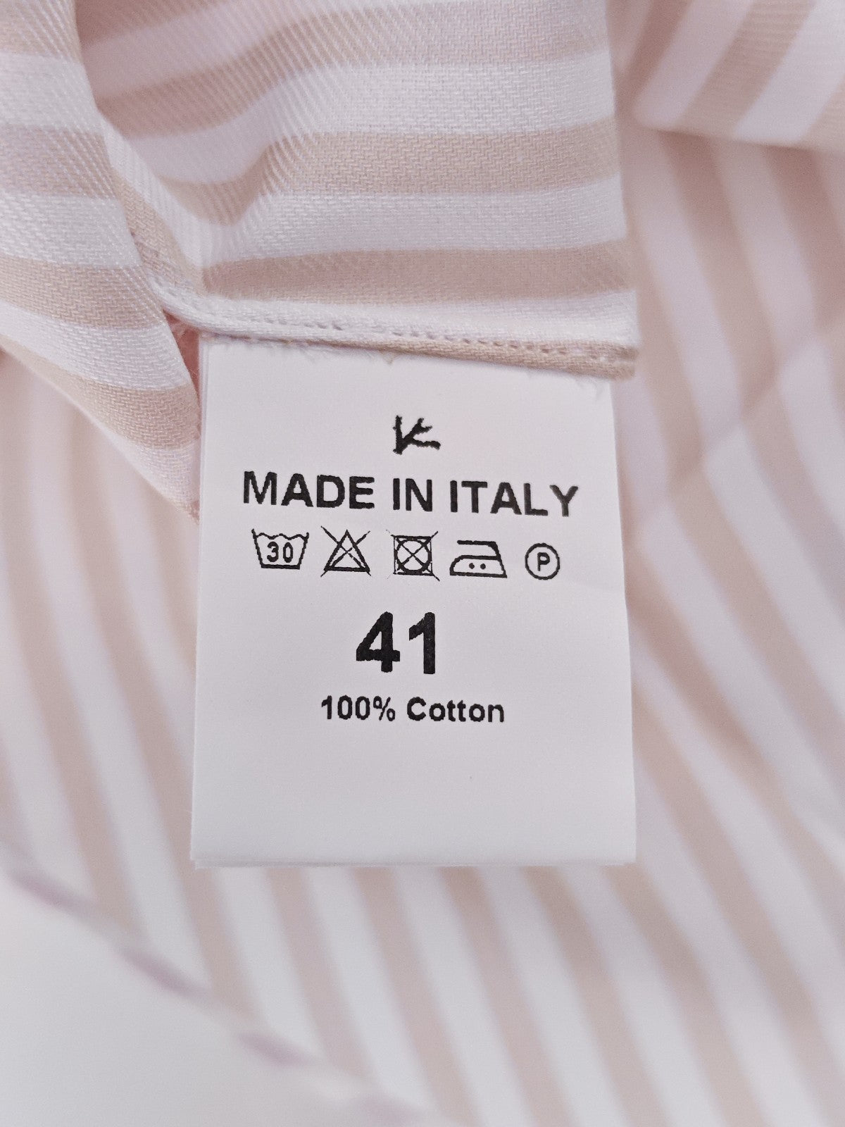 850$ ISAIA NAPOLI Camp Collar Shirt White - Pink Striped Oxford Cotton 16 - 41