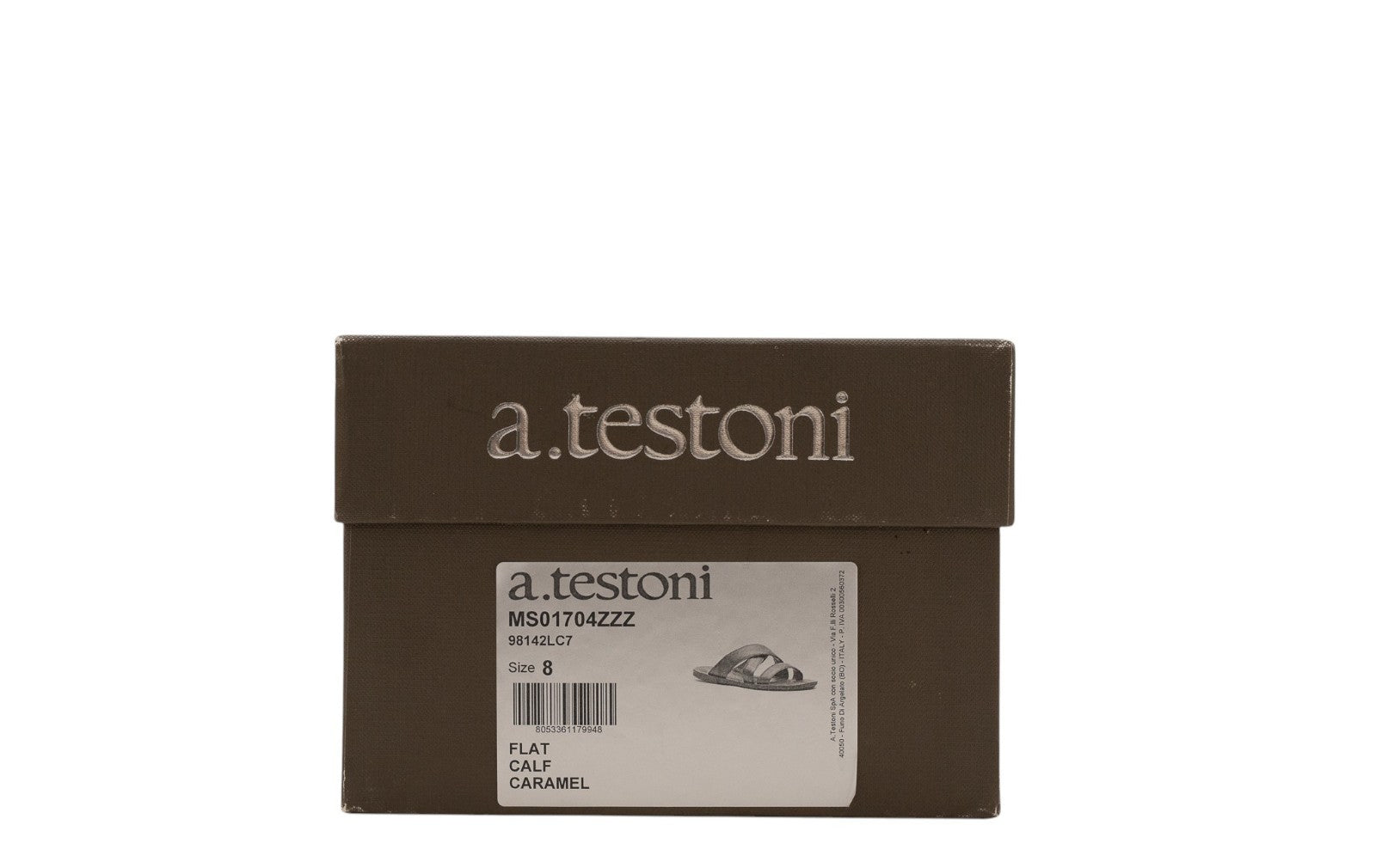 650$ TESTONI Sandal Flat Calf Caramel