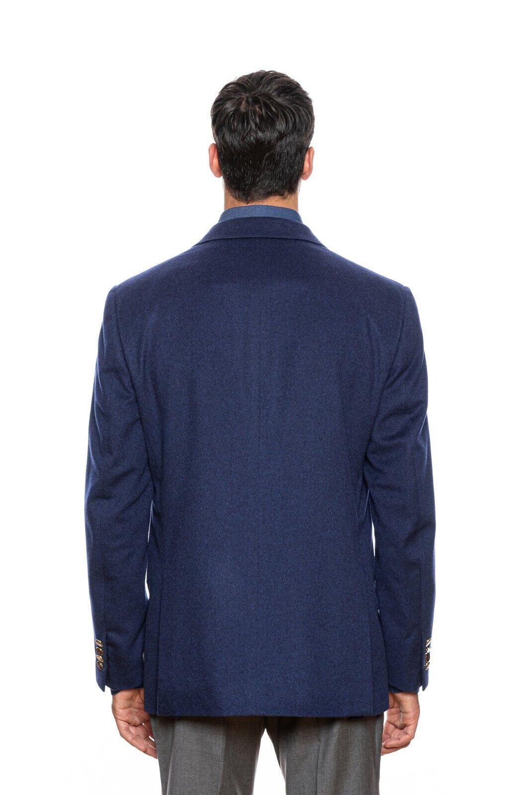 $3050 BELVEST Blue Pure Cashmere Jacket + Vest Double Breasted 46 US / 56 EU 6R
