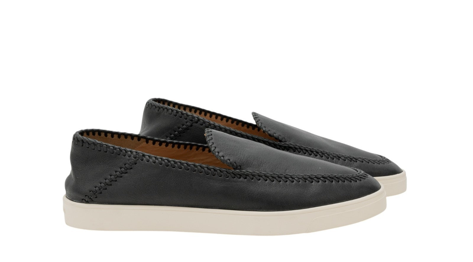 900$ GIORGIO ARMANI Shoes Slip on Sneakers Black Leather 10 UK / 11 US / 44 IT
