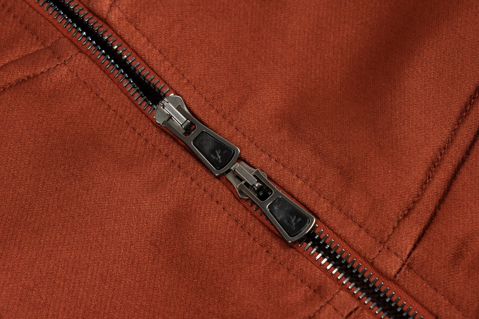 $3800 ISAIA NAPOLI Rust Satin Bomber Jacket Wool & Silk 38 US / 48 EU