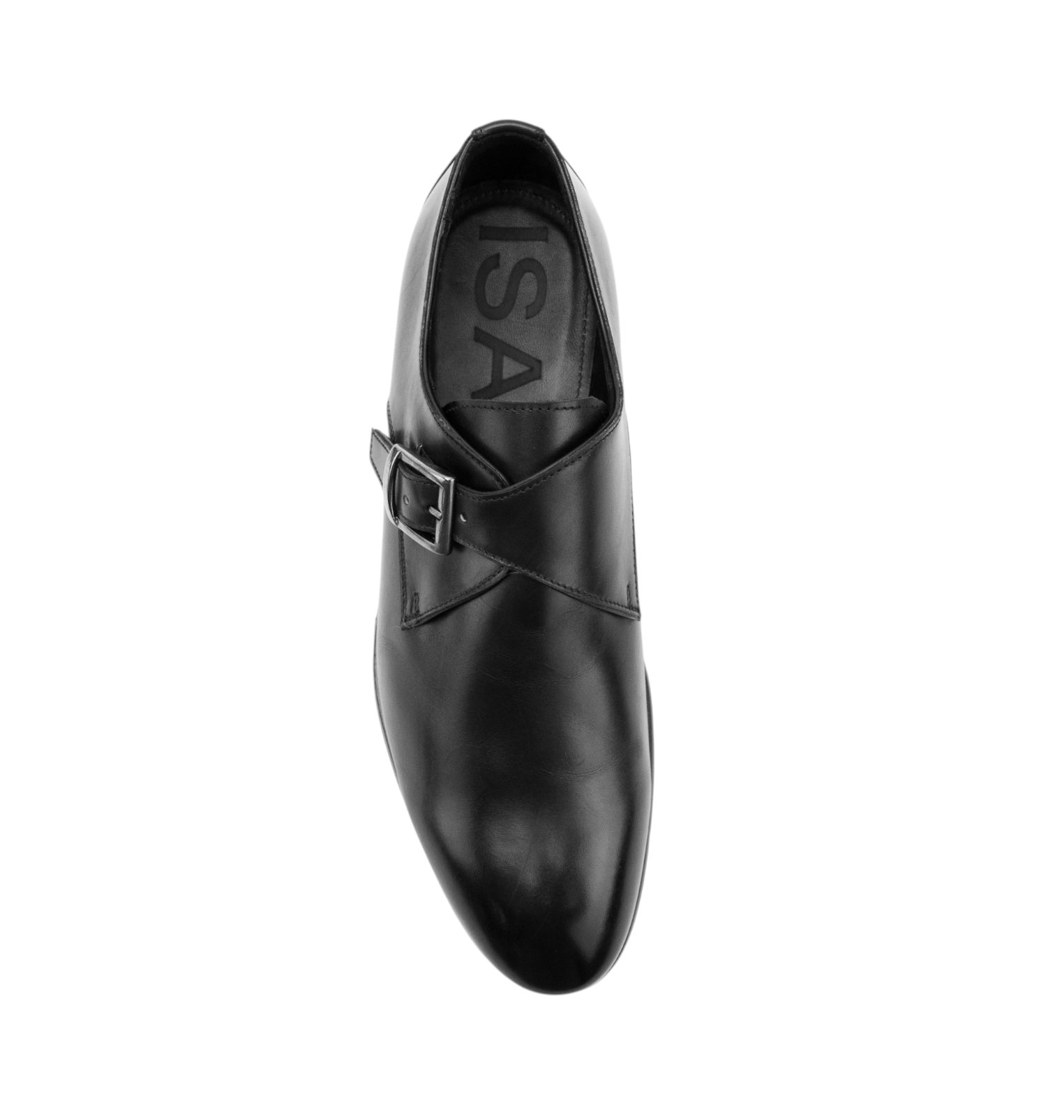 ISAIA NAPOLI Black Calfskin Leather Monk Strap Shoes 9 UK / 10 US / 43 IT