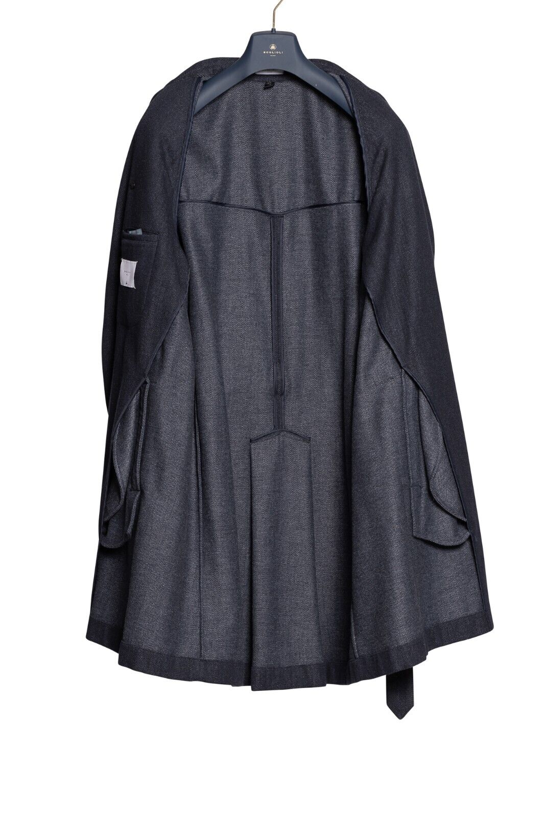$2200 BOGLIOLI Double Breasted Blue Trench Coat Cashmere Blend 42 US / 52 EU