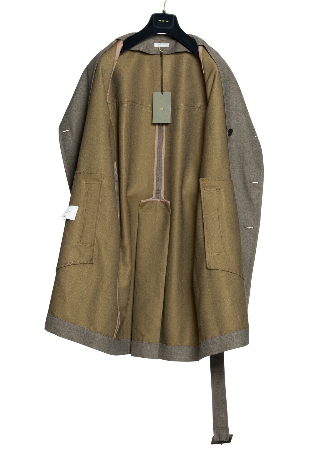 $1700 BOGLIOLI Double Breasted Hot Gray Trench Coat Wool Blend 40 US / 50 EU