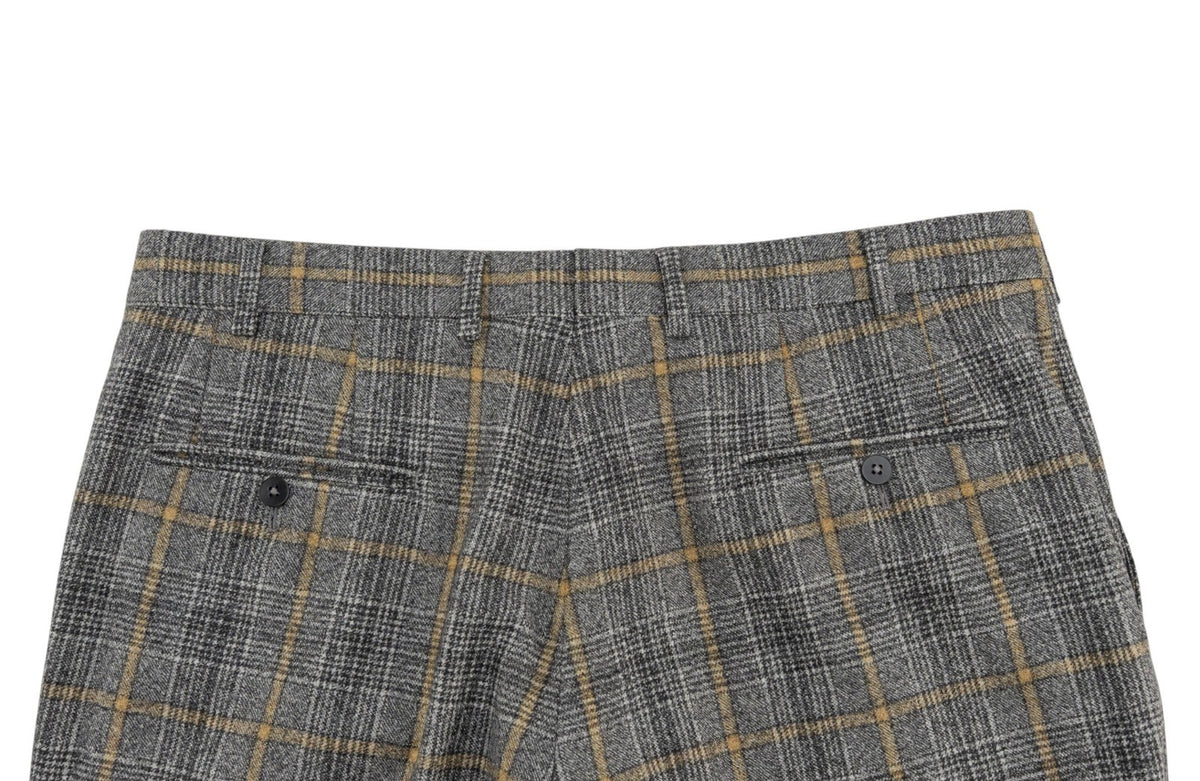 $6600 ISAIA "Gregorio" Gray Hand-Sewn Suit Flannel Wool Plaids 40 US / 50 EU 7R