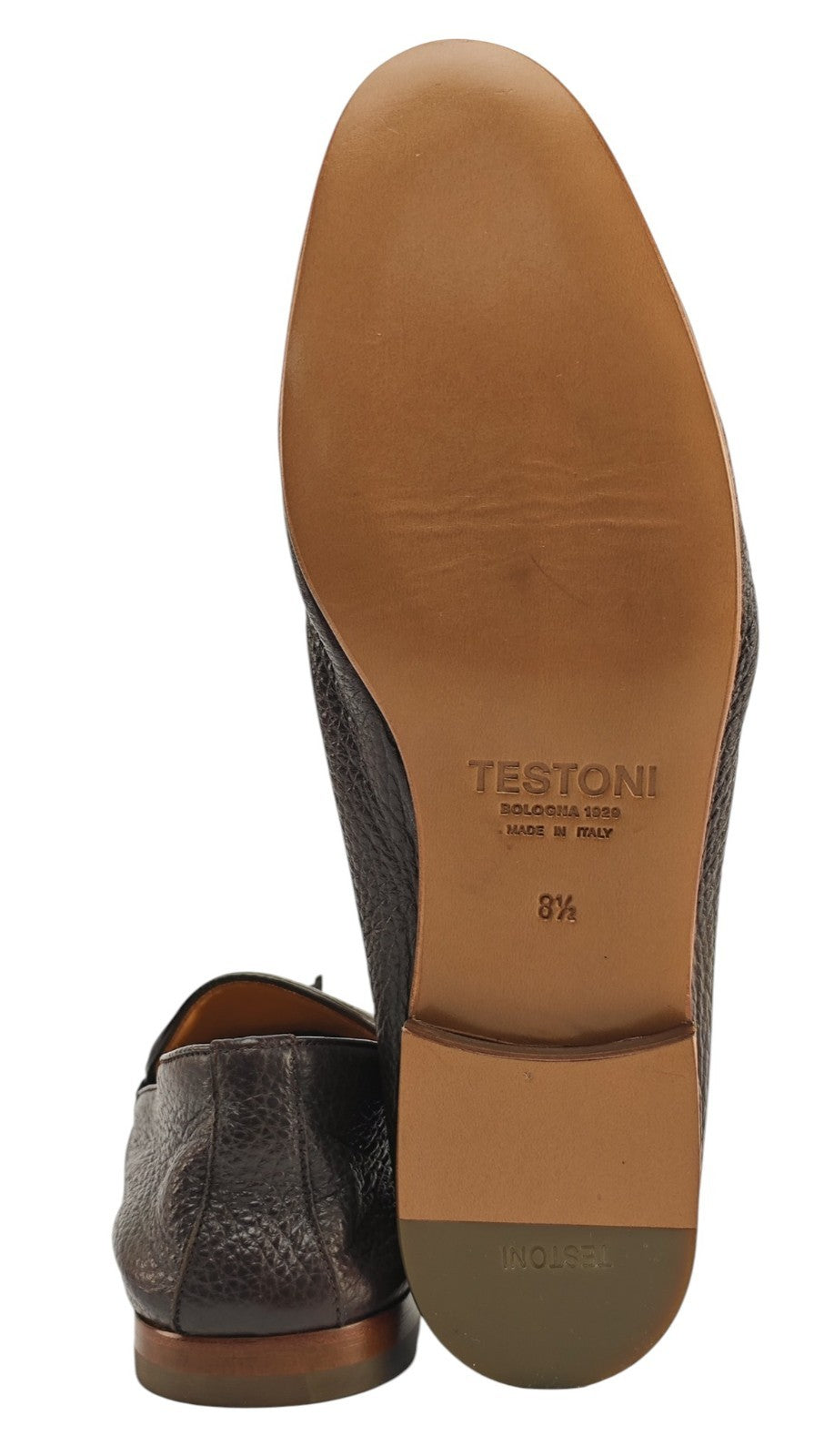 1300$ TESTONI "Carloforte" Brown Unlined Tassel Loafer Deerskin 8 UK 9 US 42 IT