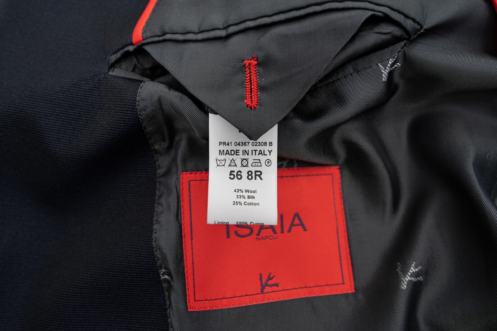 $6200 ISAIA NAPOLI Blue Tuxedo Jacket Jacquard Wool Silk Cotton 46 US / 56 EU 8R