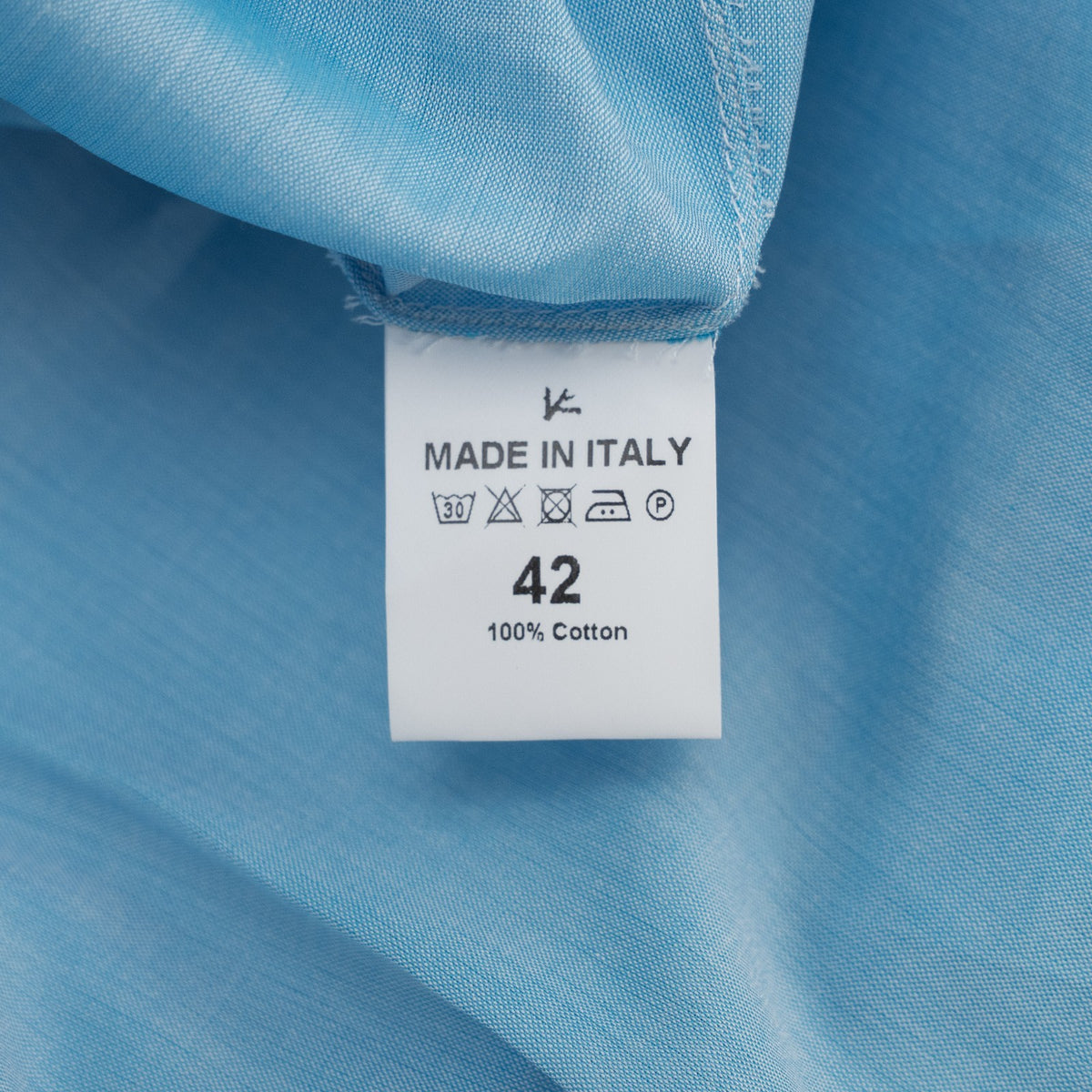 750$ ISAIA "Mix" Dress Shirt Blue Solid Fine Cotton Hand - Sewn 16.5 - 42