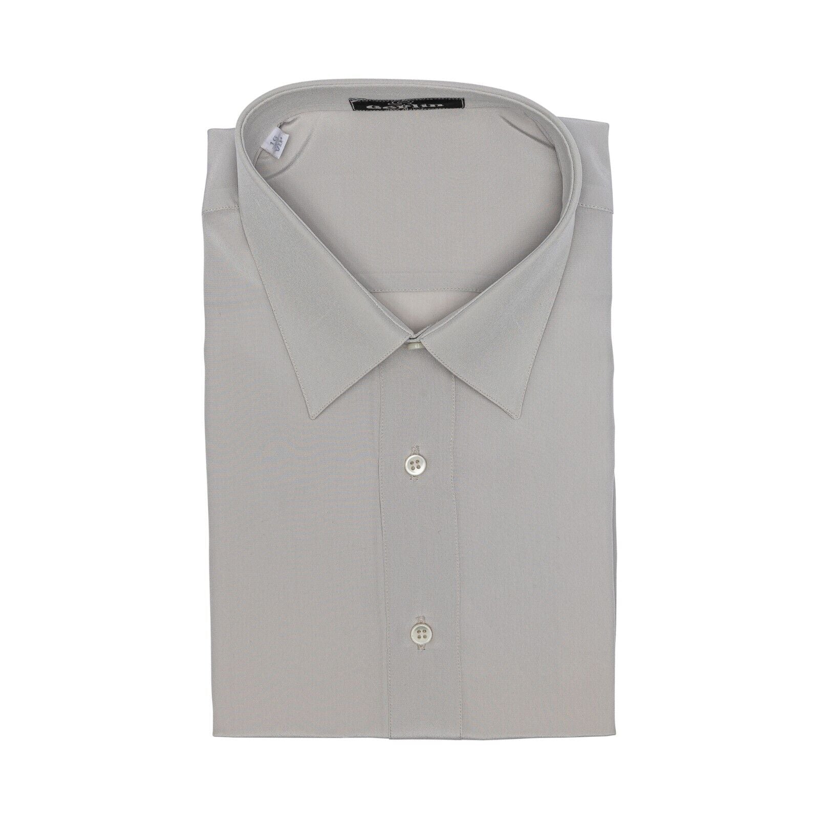 1400$ ITALIAN LUXURY GERLIN Shirt Gray 100% Crèpe Silk  3M ZILLI