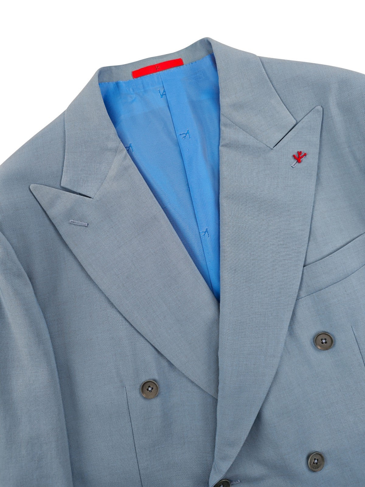 7.5K! ISAIA Blue Double Breasted Sport Coat Cashmere & VICUNA PERU 44 US 54 EU