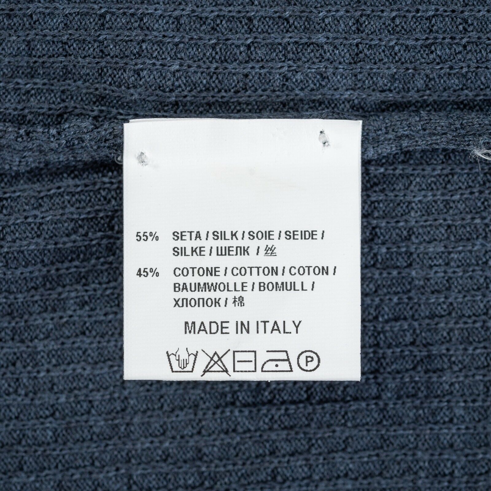 Luxury Knitwear FIORONI CASHMERE by Attolini Sweater Silk / Cotton Dark Blue
