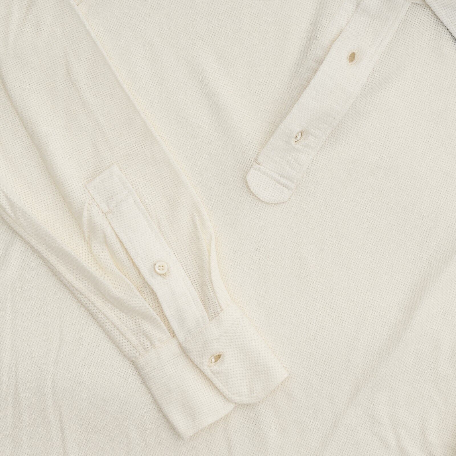 1200$ ISAIA NAPOLI "Iconico" Ivory Sartorial Knit Polo Sweater Wool Hand-Sewn