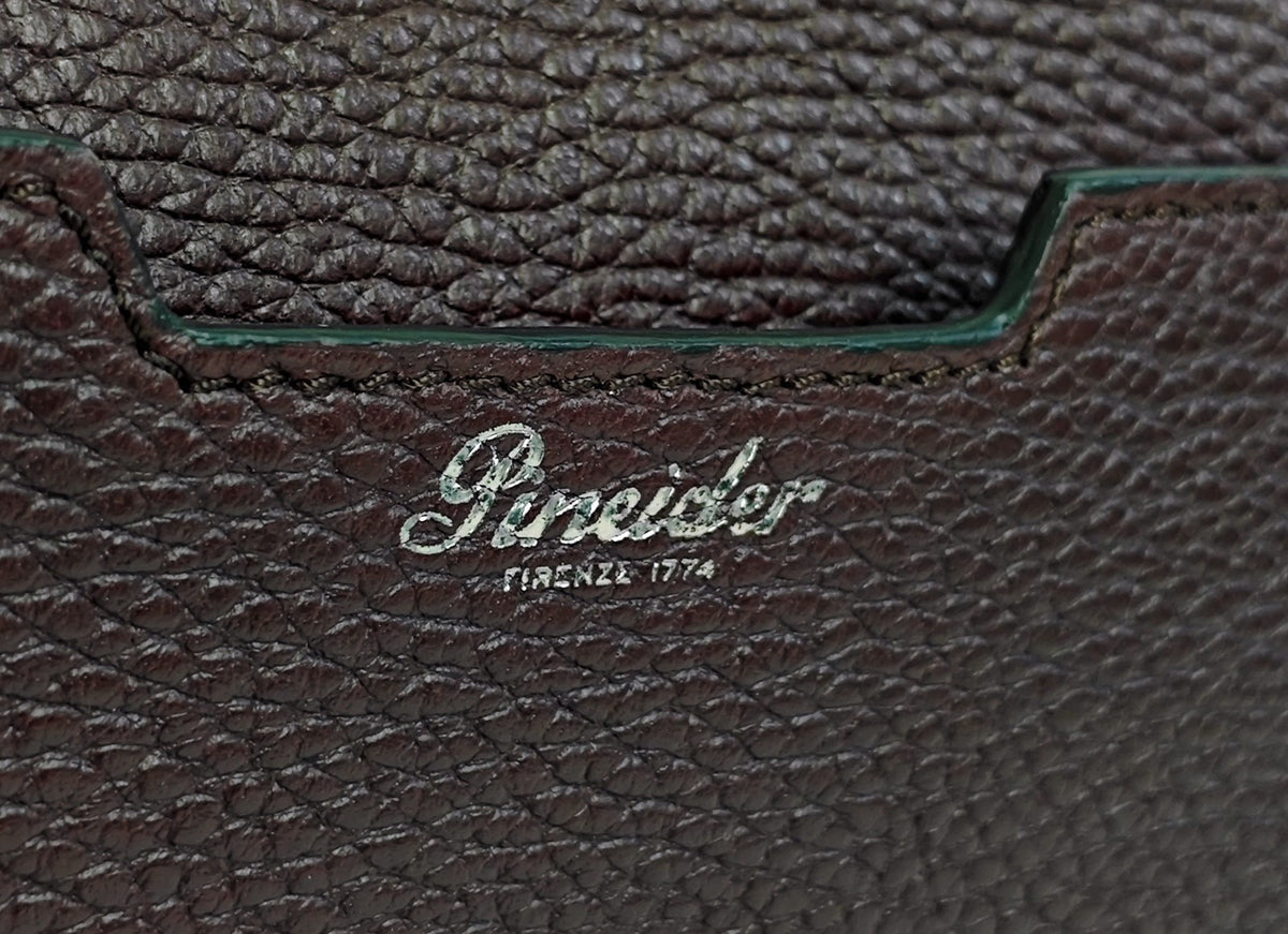 1950$ PINEIDER "Bottolato" Grain Calf Shoulder Travel Duffle Bag Burgundy