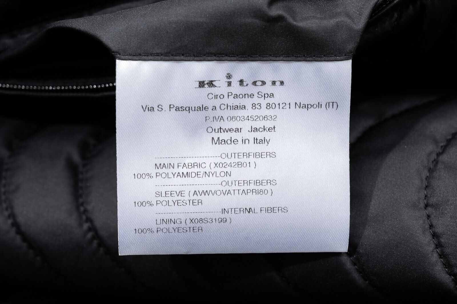 $1800 KITON KNT Black "Shiny Effect" Padded Puffer Jacket Coat - PA