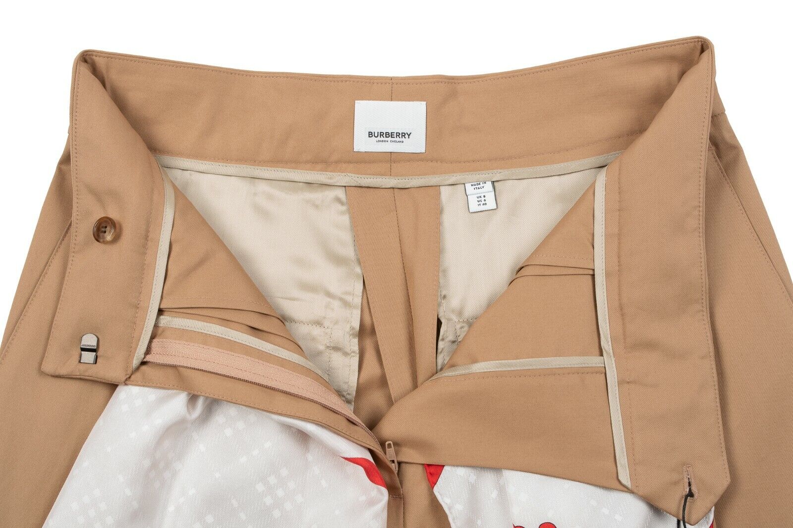 $1290 BURBERRY Tapered Pant Trouser Silk Scarf Belt SOCIETY 6 US / 40 IT / 8 UK
