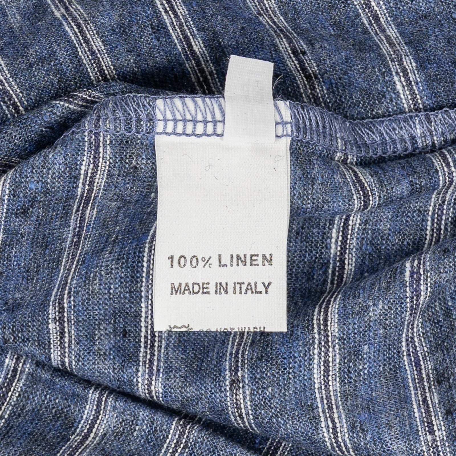 450$ RUBINACCI NAPOLI Blue Striped Polo Short Sleeve 100% Linen