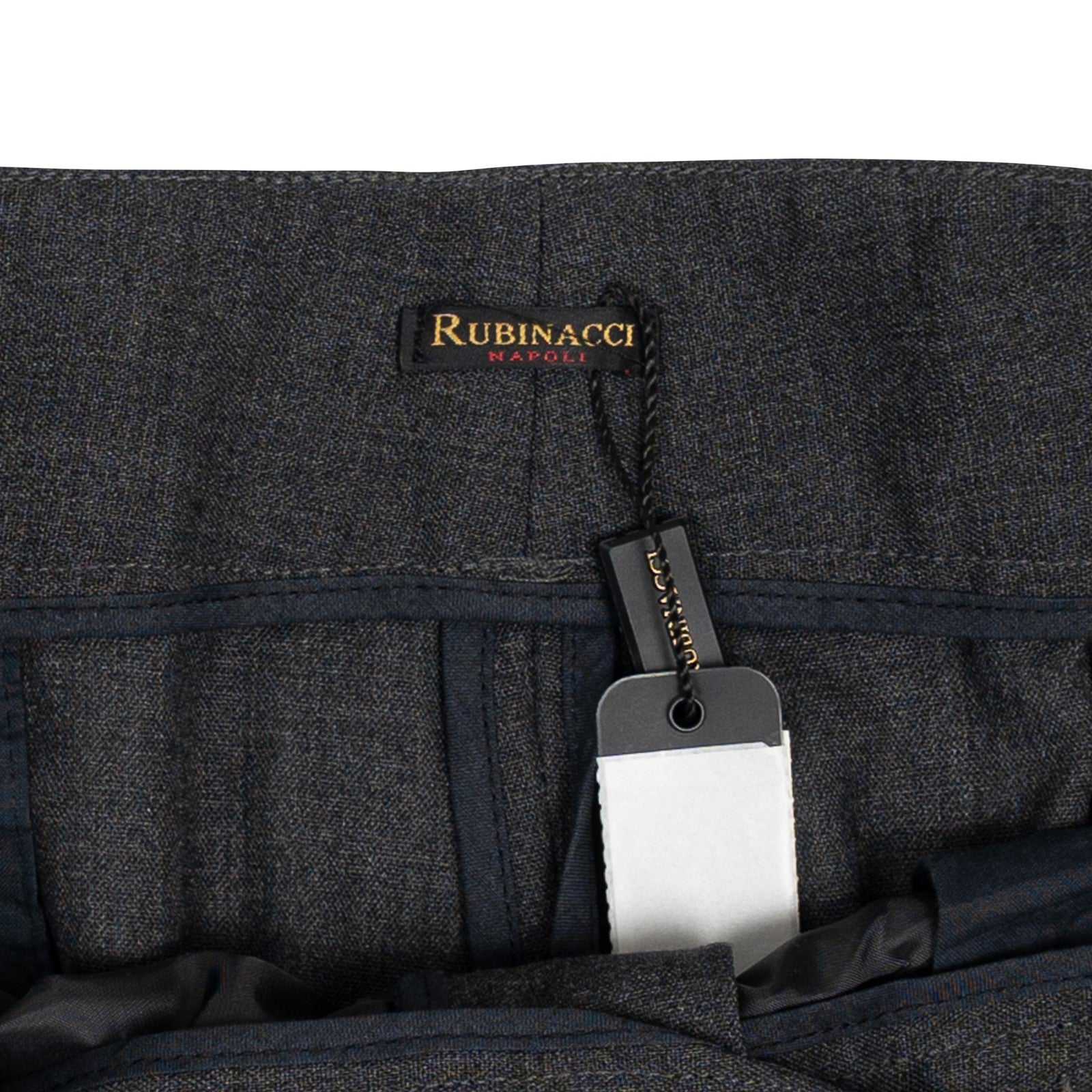 670$ RUBINACCI NAPOLI "Manny" Gray Wool High Rise Pant Gurkha 38 US / 54 EU