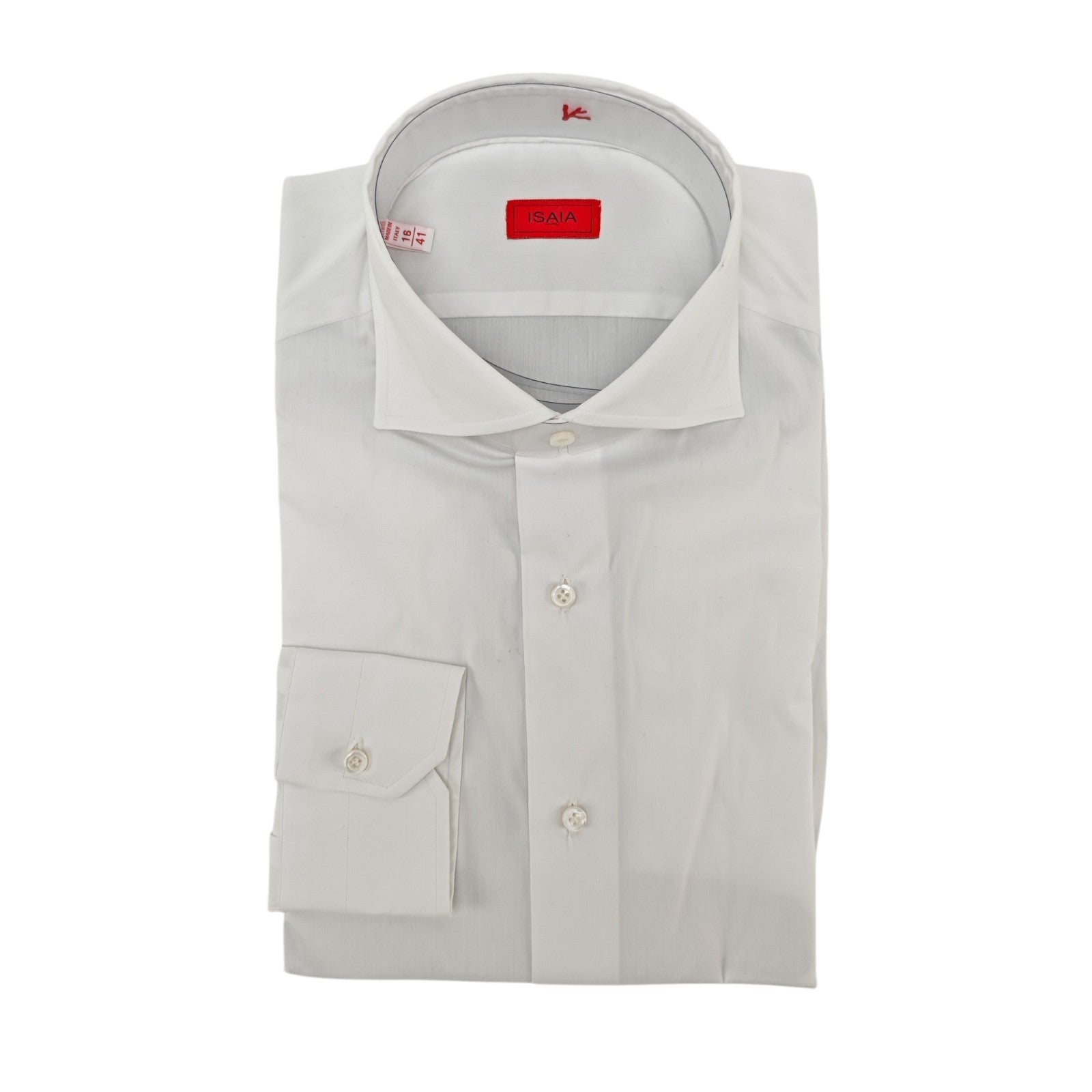 790$ ISAIA "Mix" Comfort Project White Dress Shirt Fine Stretch Cotton 1S