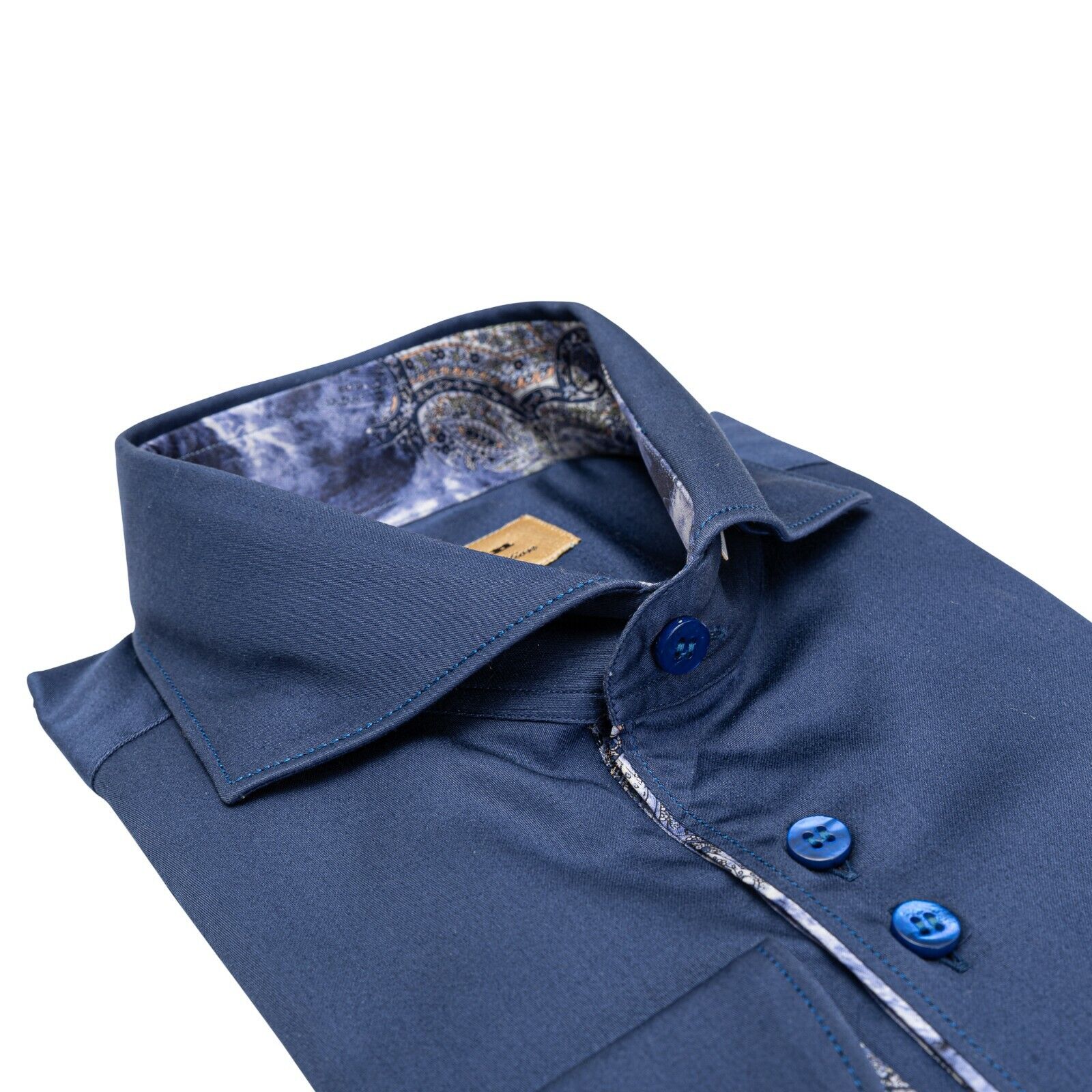 LUXURY 950$ GERLIN Shirt Blue ALUMO SUPRALUXE Cotton + Silk 16-41 ZILLI