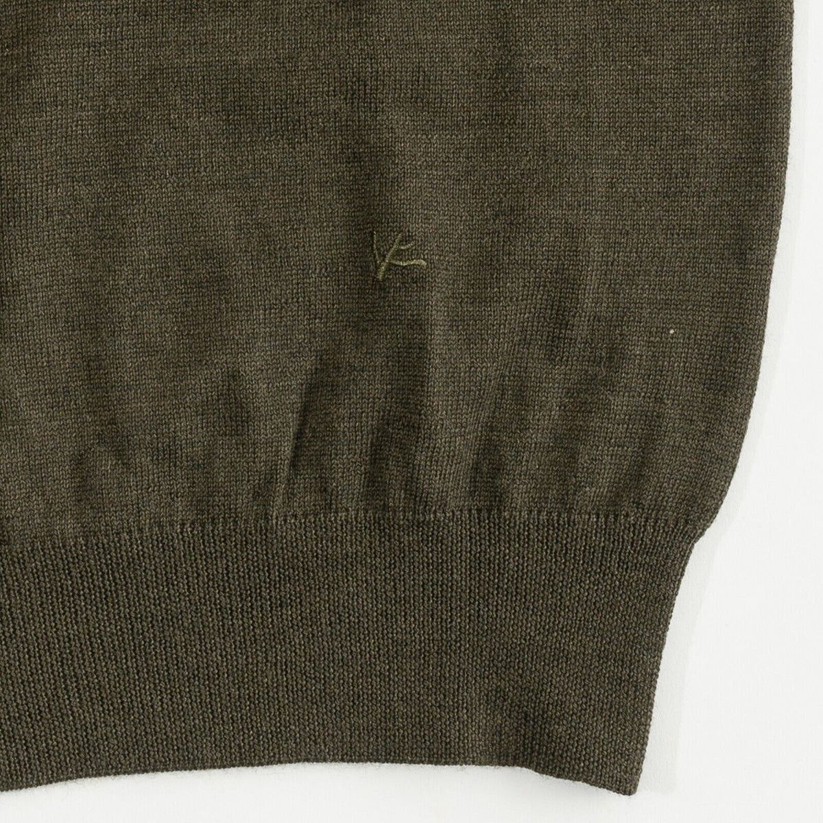 1100$ ISAIA NAPOLI Dark Green Sweater Crewneck 100% Wool Size S
