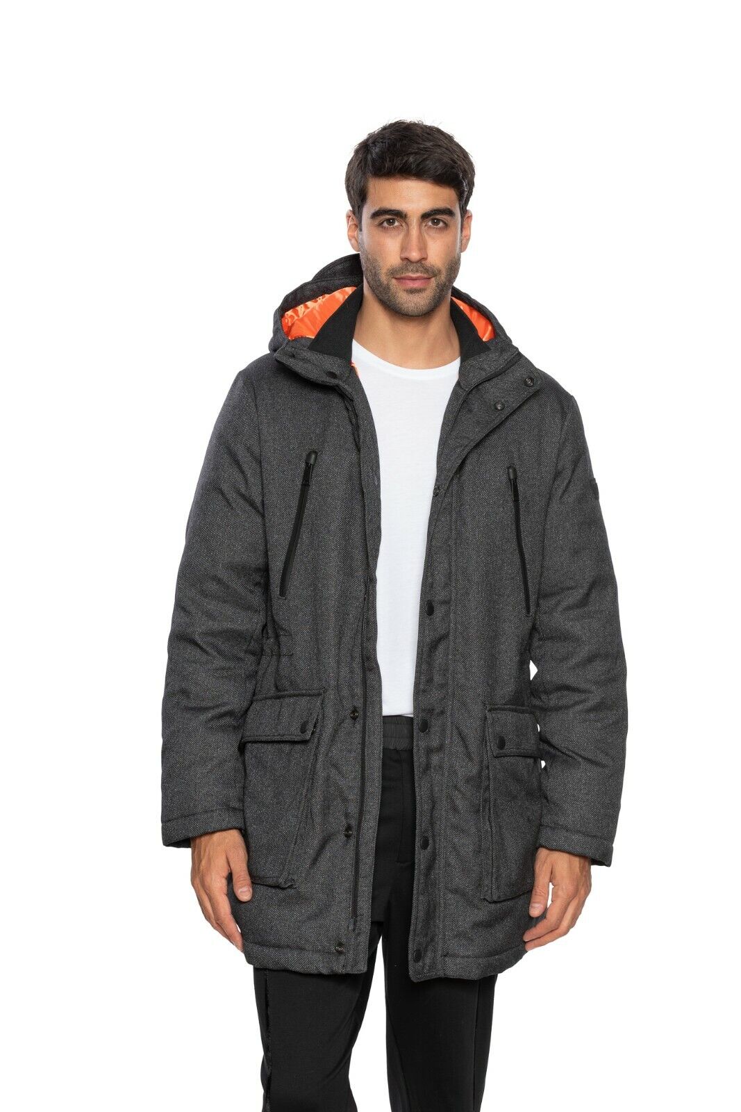 950$ EMPORIO ARMANI Polar Parka Coat Puffer Real Down Dark Grey 40 US / 50 EU