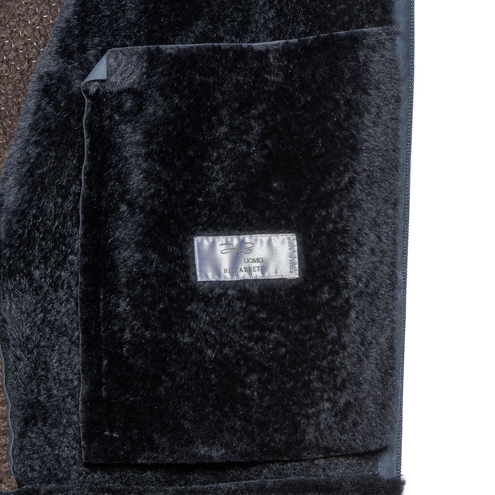 $6300 HETTABRETZ Cashmere / Wool Blue Leather Lambskin Fur Coat 40 US / 50 EU