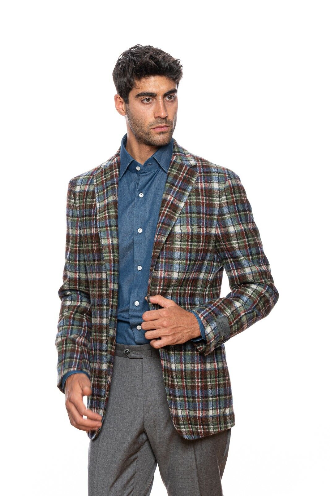 $2240 BELVEST Check Baby Alpaca Sport Jacket 42 US / 52 EU Drop 7R  F/W 2018