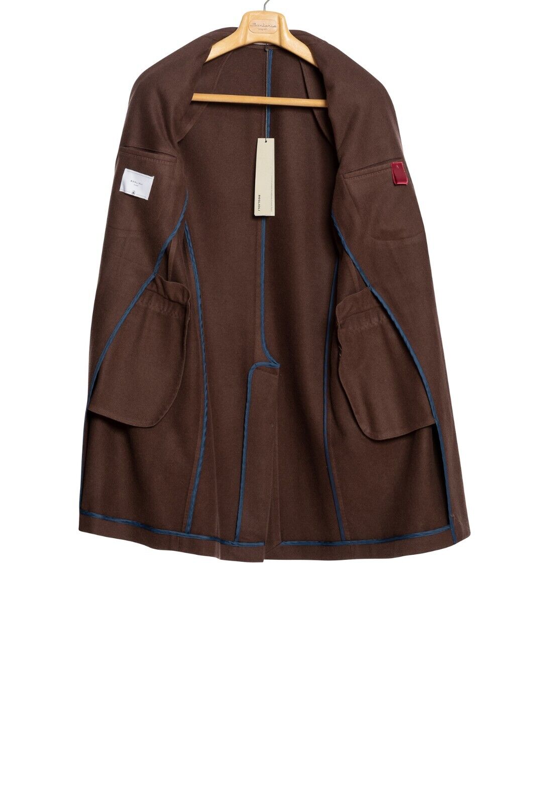 $1950 BOGLIOLI MILANO Dark Rust Long Coat K.Jacket Virgin Wool 38 US / 48 EU