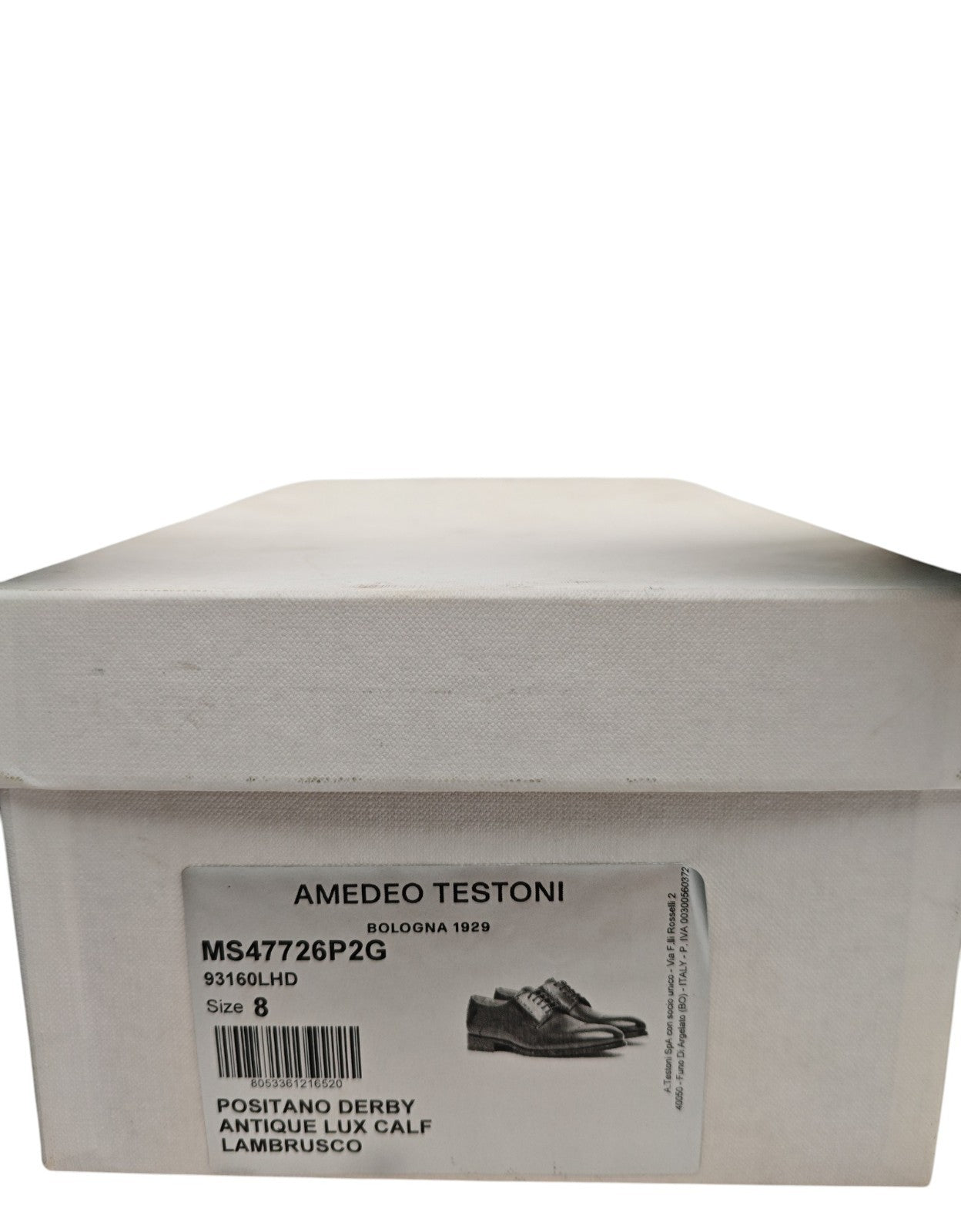 1350$ TESTONI "Positano" Derby Shoes Antique Calf Brown 8 UK / 9 US / 42 IT