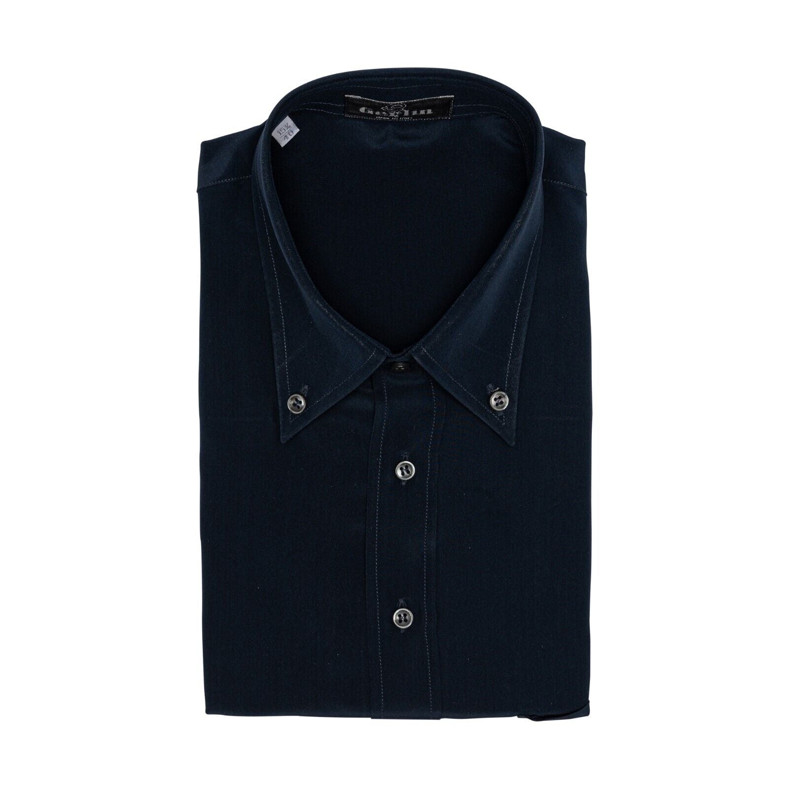 1400$ ITALIAN LUXURY GERLIN Shirt Blue Nanvy 100% Silk Crèpe  3I ZILLI