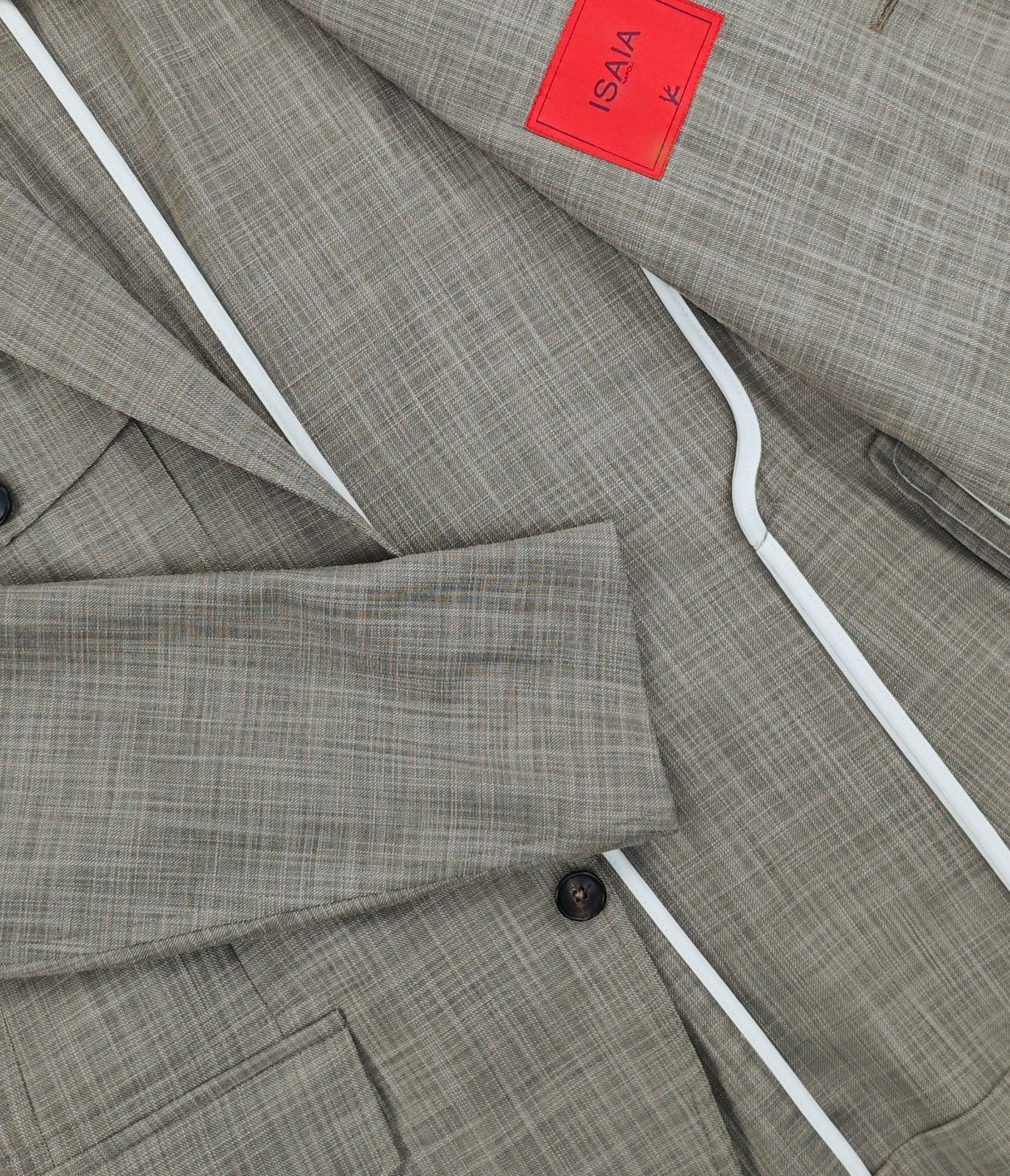 4800$ ISAIA NAPOLI Beige Sahariana Jacket Linen Cotton Wool 38 US / 48 EU 8R