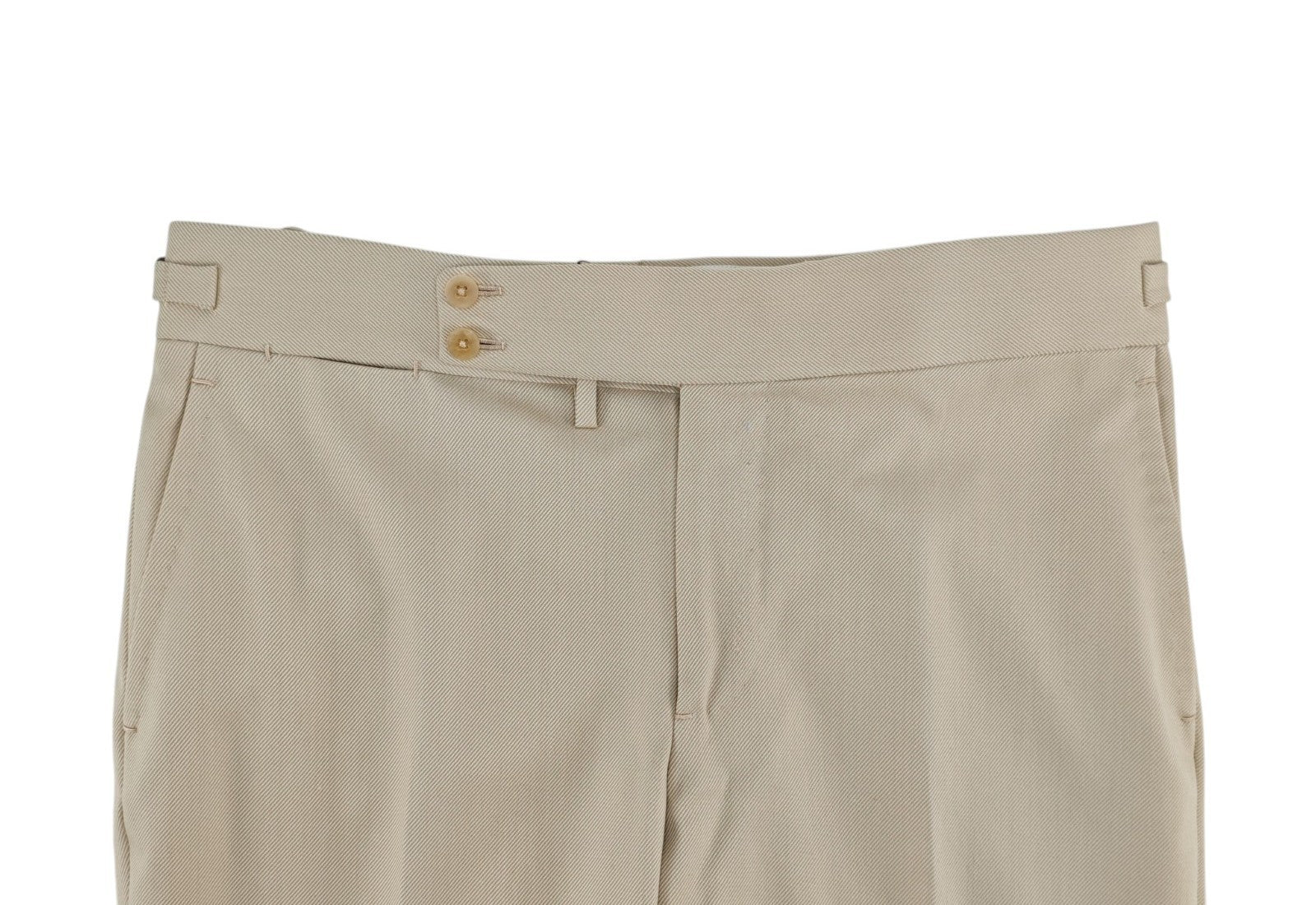 1650$ ISAIA "Casalnuovo" Ivory Tapered Dress Pant Wool Cotton 36 US / 52 EU R