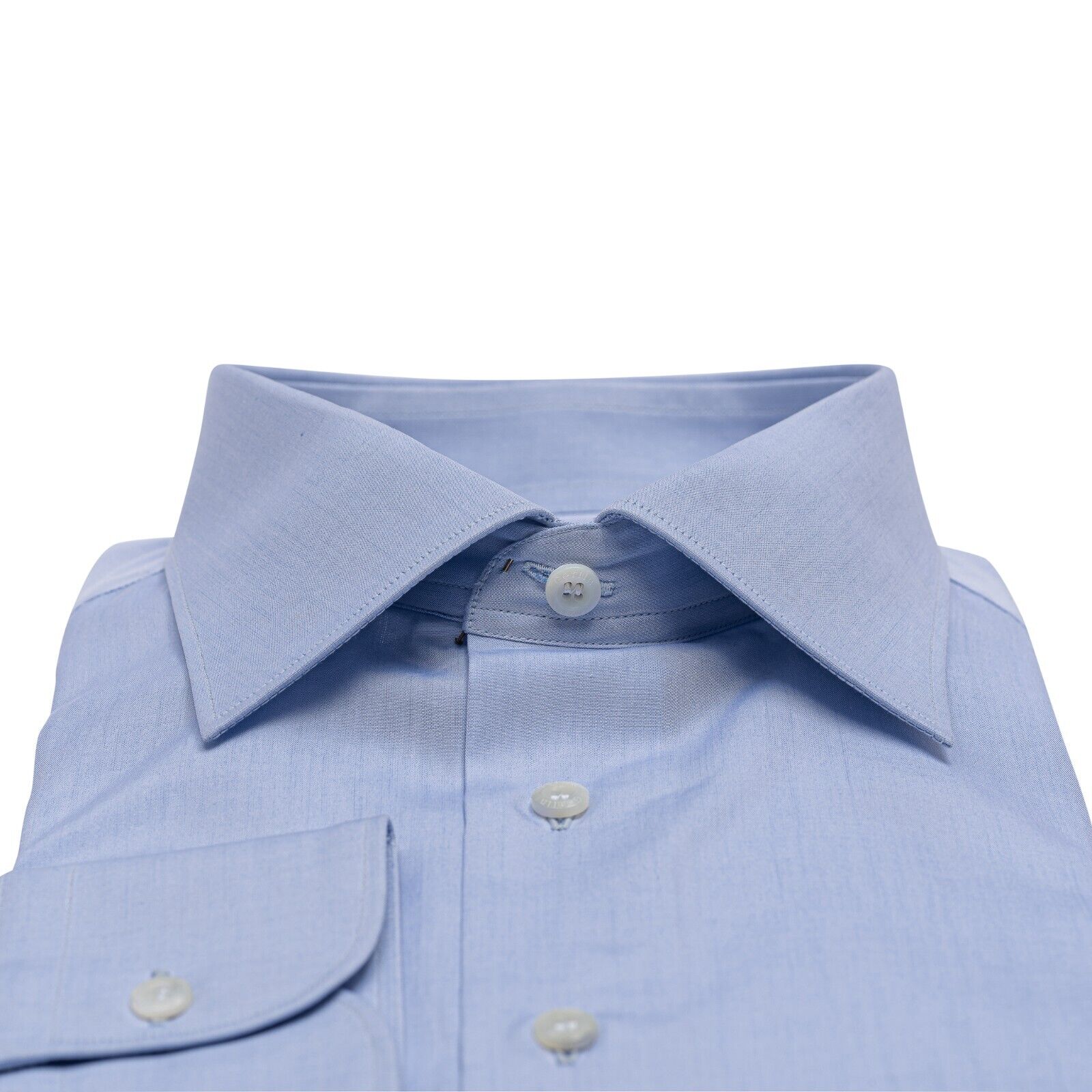690$ ITALIAN LUXURY GERLIN Shirt Light Blue Fine Cotton 1AS ZILLI