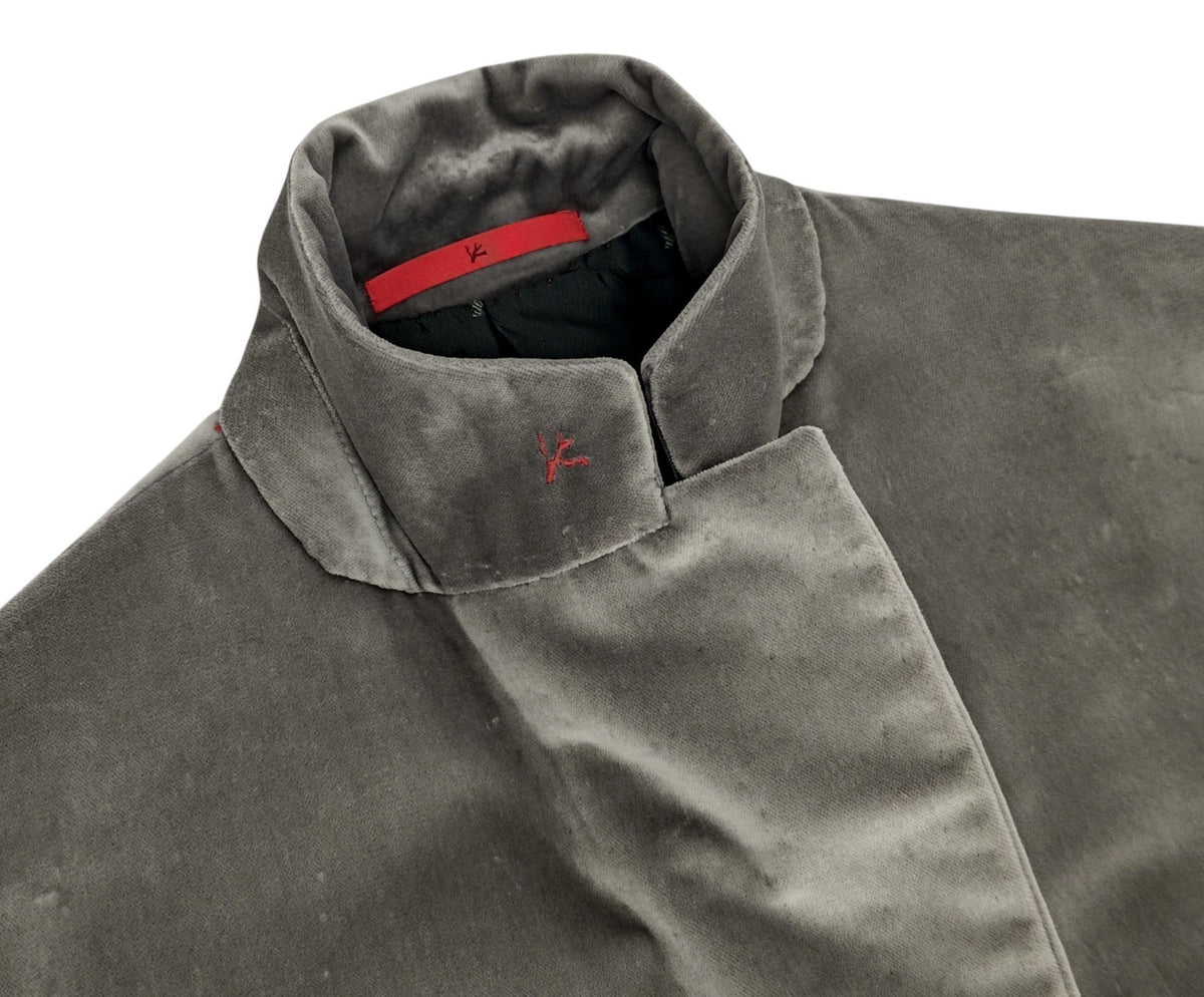 $6500 ISAIA NAPOLI "Amalfi" Gray Hand-Sewn Suit Velvet Cotton - Made in Italy