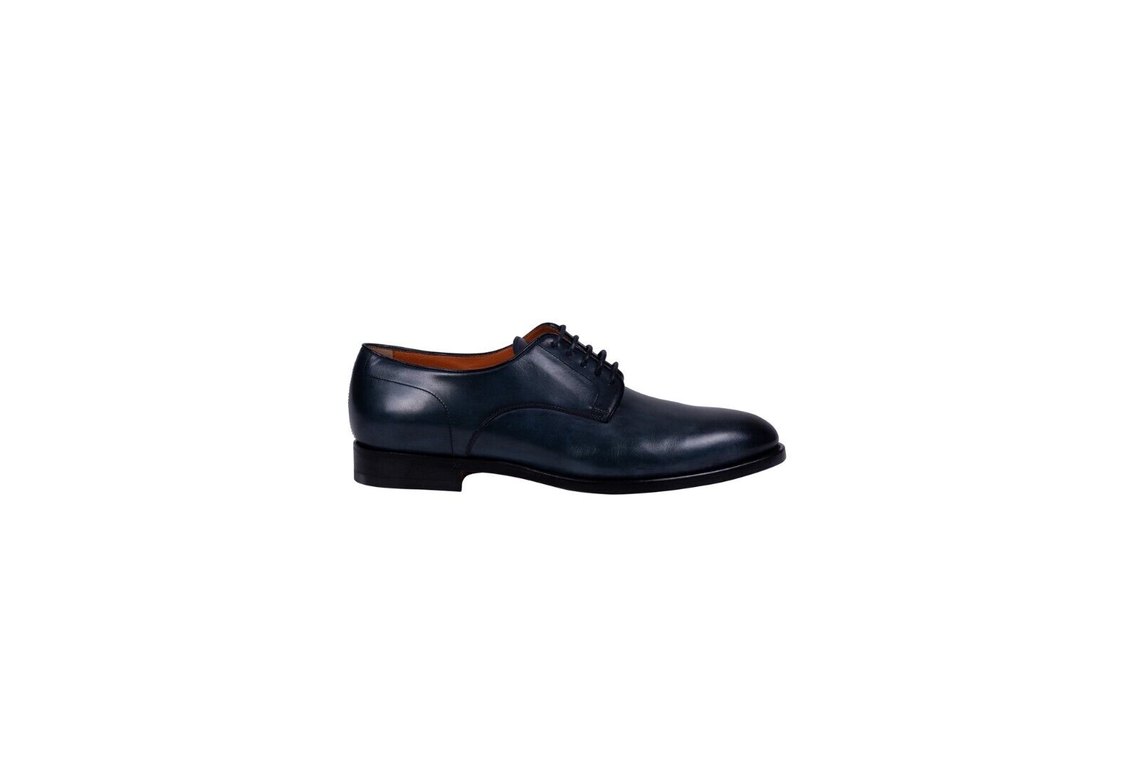 690$ SANTONI "Fatte a mano in Italia" Derby Business Shoes Blue Antiqued Leather