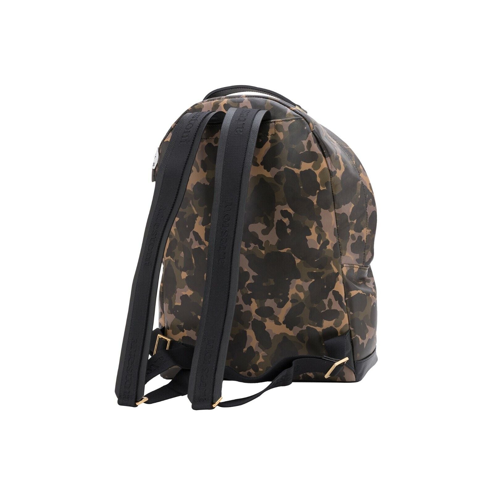 $1340 Testoni Bologna Black Luxury Backpack Mini Karibu Calf + Camouflage Calf