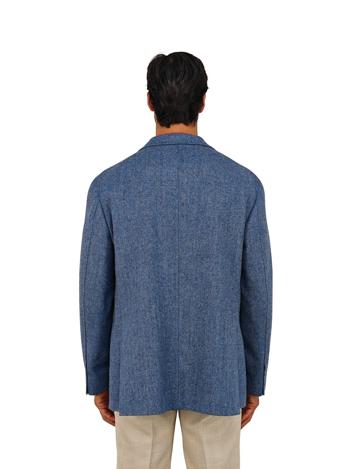 $1670 RUBINACCI NAPOLI Blue Herringbone Jacket Sport Coat Wool 46 US / 56 EU