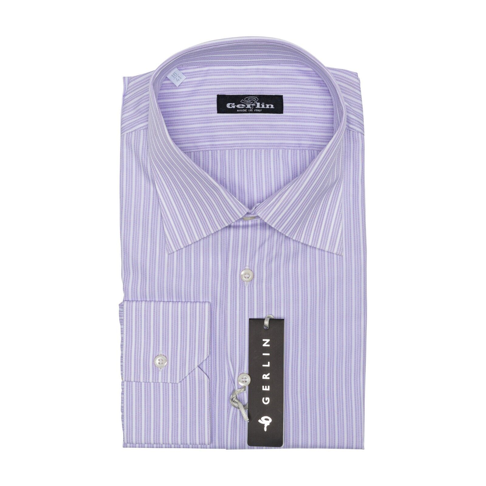 690$ ITALIAN LUXURY GERLIN Shirt Striped Lilac Cotton 16 - 41 3R BIJAN