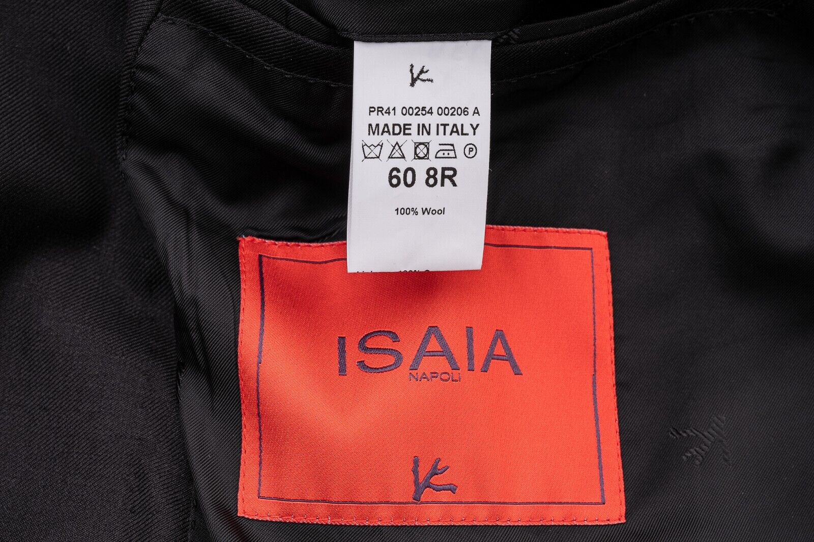 $6500 ISAIA NAPOLI "Aquaspider" Black Hand-Sewn Suit Fine Wool 8R ( Regular)