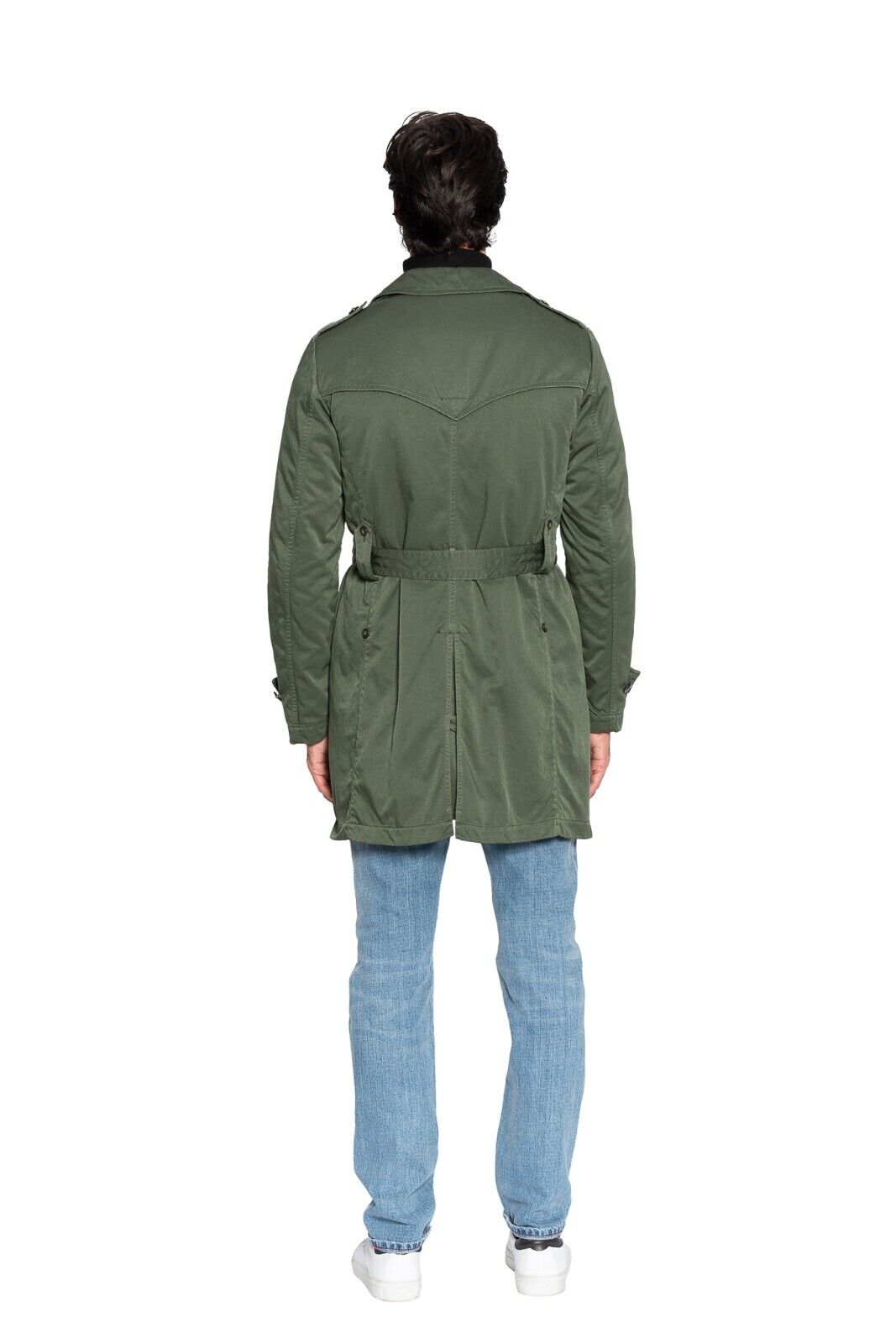 750$ M.I.D.A TOKYO-FIRENZE Trench Coat Parka Padded Miltary Green Made in Italy