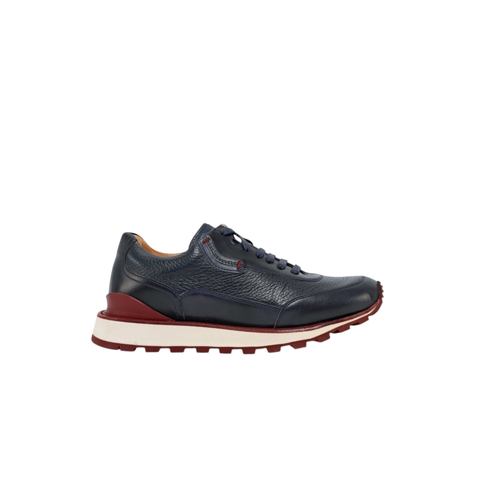 1100$ TESTONI "Moena" Blue Sneaker Nabuk Calf + Deerskin 8 UK / 9 US / 42 IT
