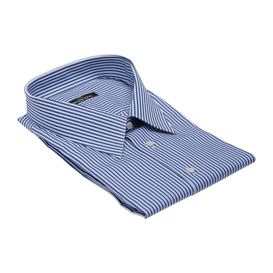 690$ LUXURY GERLIN Shirt Striped Cotton Short Sleeve 19.5 - 49 4P BIJAN